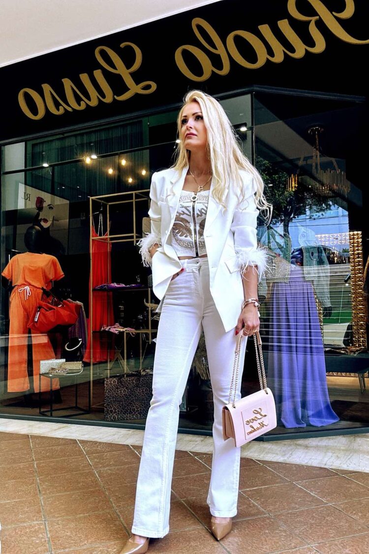 Blazer με Φτερά Λευκό