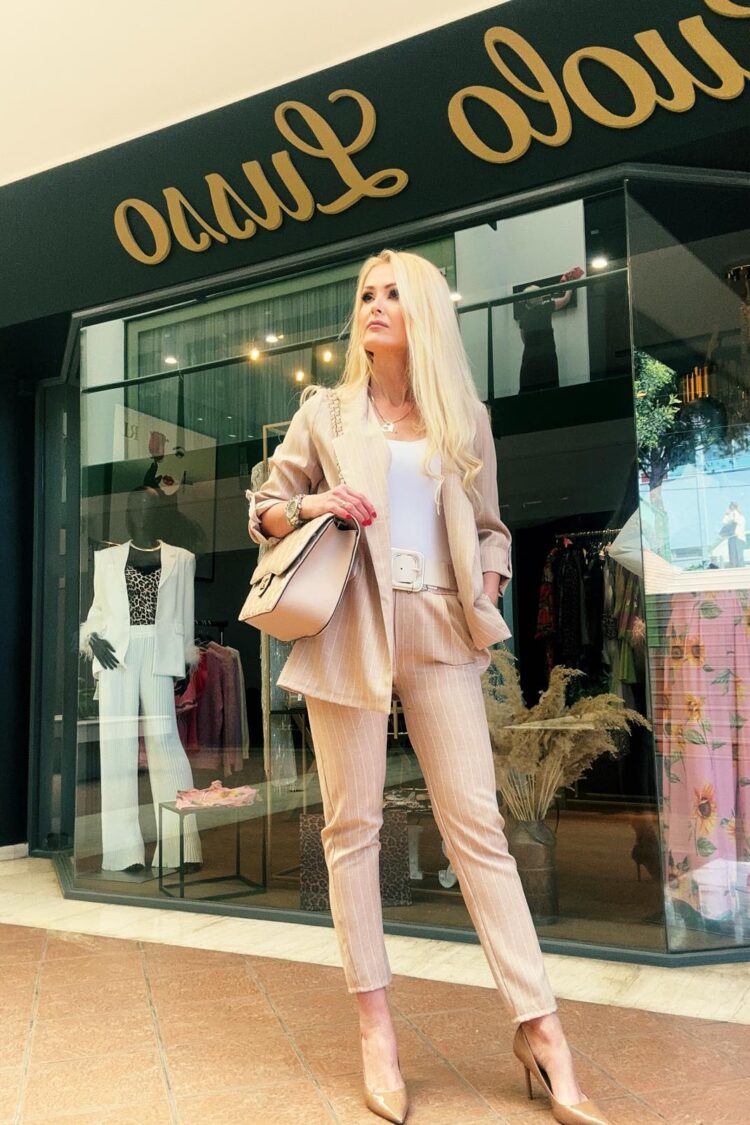 Σετ  Παντελόνι -Σακάκι Ρίγα Άμμου