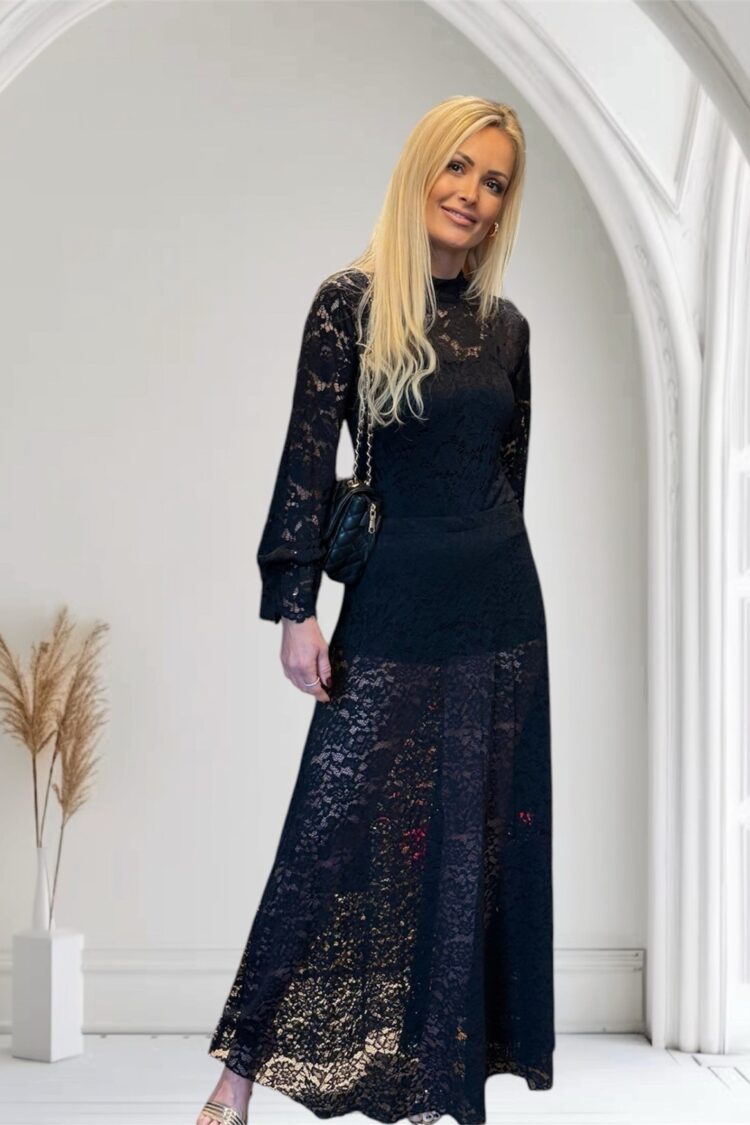 Διάφανη Δαντελένια Μάξι φούστα