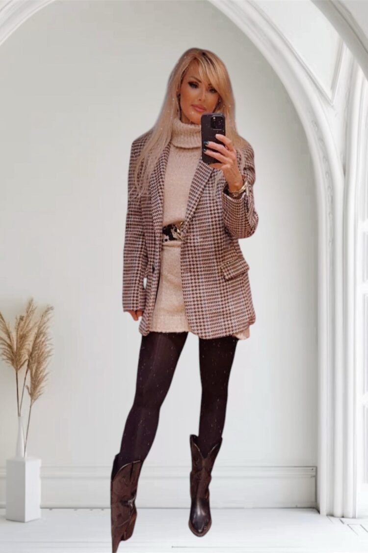 Καρό Σακάκι σε oversize γραμμή