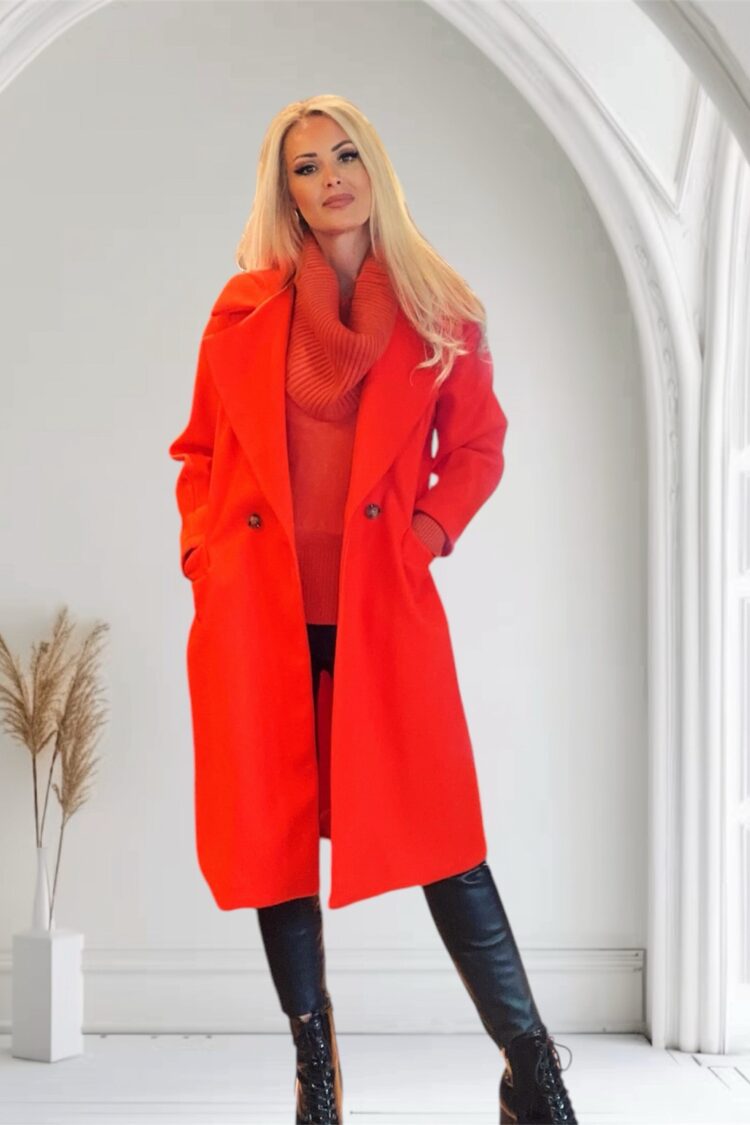 Παλτό πορτοκαλί Oversized