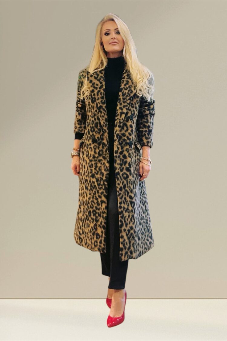 Oversized leopar παλτό