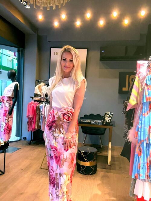 Φούστα Floral Σατέν